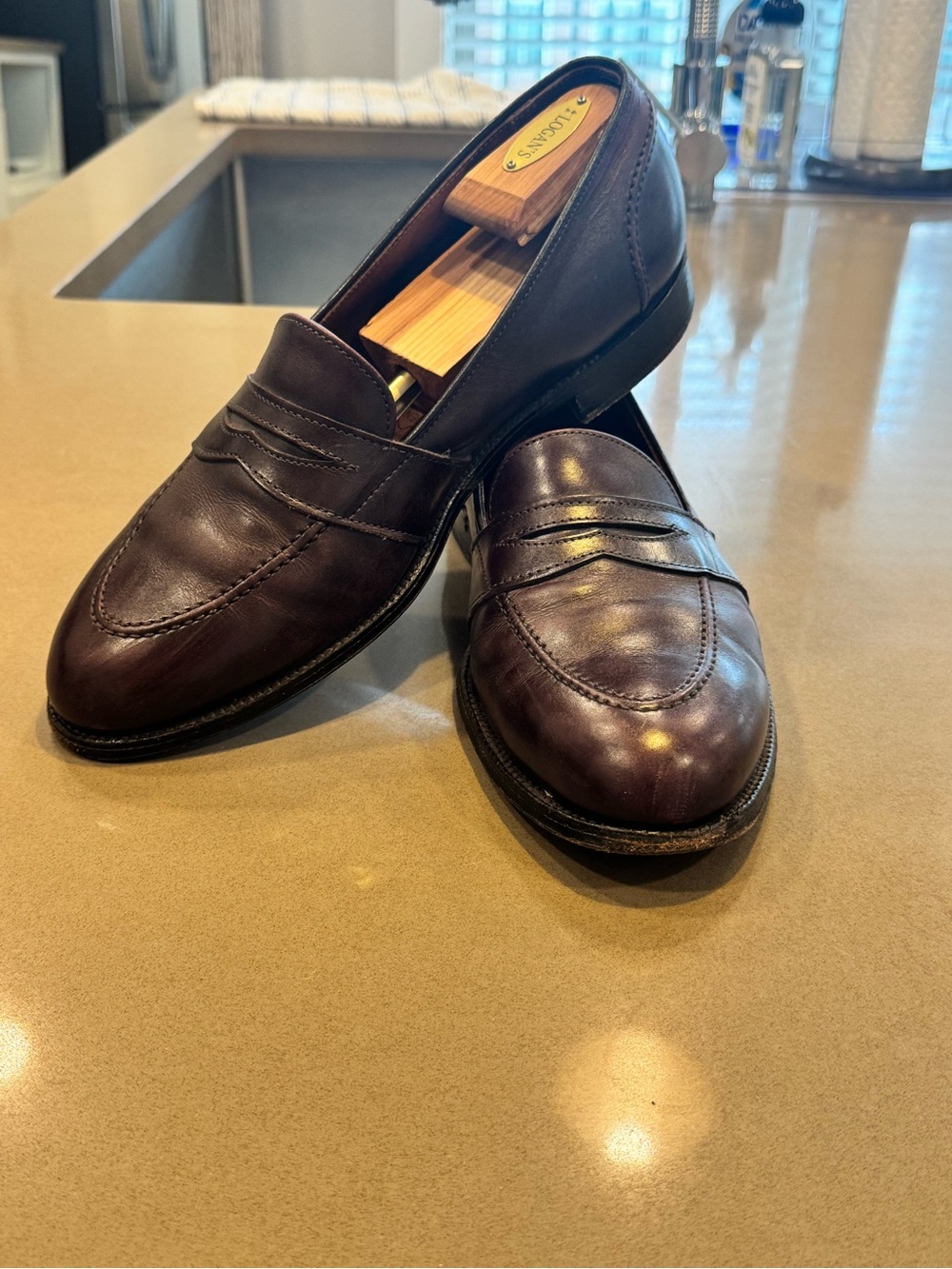 Alden Full Strap Penny loafers, burgundy calfskin